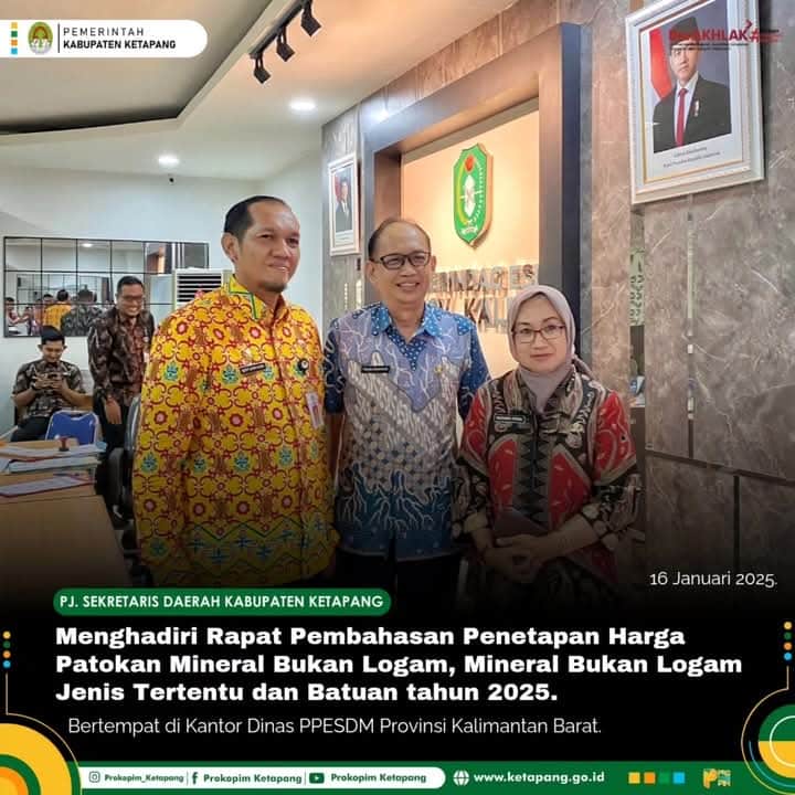 Pj Sekda Ikuti Pembahasan Patokan Harga Mineral Bukan Logam