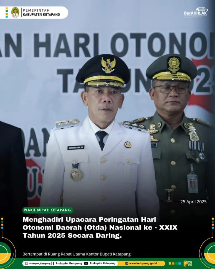 Wabup Jamhuri Amis Hadiri Peringatan Hari Otda Secara Daring