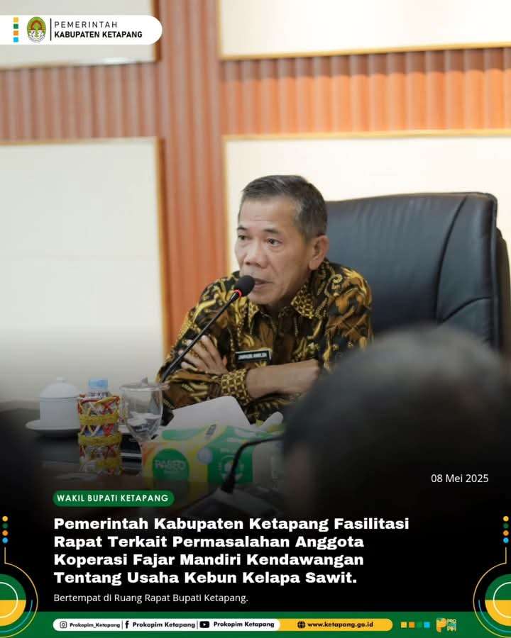 Wabup Pimpin Rapat Fasilitasi Penyelesaian Masalah Anggota Koperasi Fajar Kendawangan