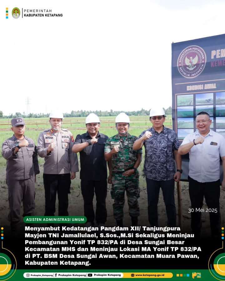 Pangdam XII /TPR Tinjau Pembangunan Batalyon Infantri TP 832/PA di Desa Sungai Besar