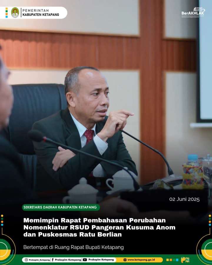 Rapat Pembahasan Perubahan Nomenklatur RSUD Pangeran Ratu Kusuma Anom Dan Puskesmas Ratu Berlian.