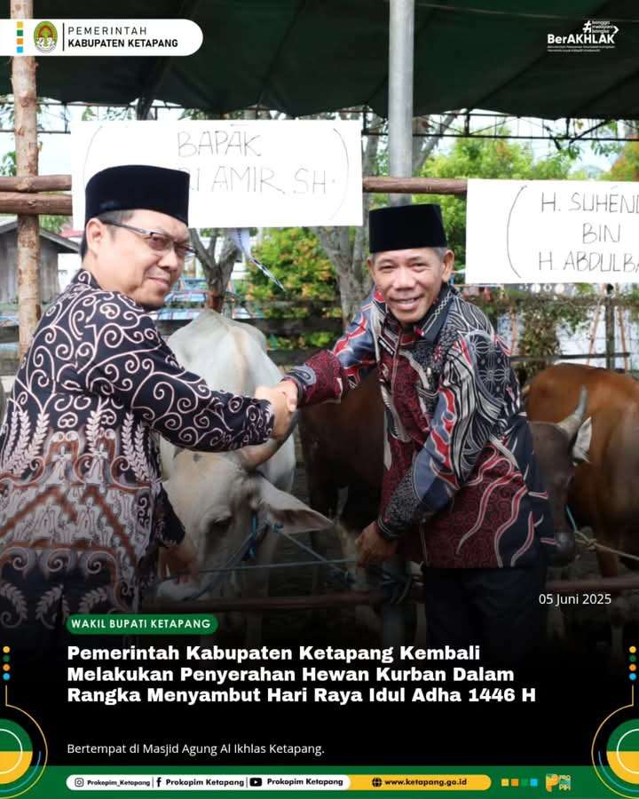 Wakil Bupati Serahkan Hewan Kurban Pemda Ke Masjid Al Ikhlas