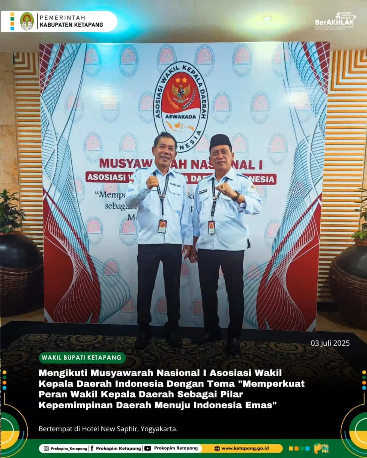 Munas I Aswakada Tekankan Peran Strategis Wakil Kepala Daerah dalam Menekan Inflasi Daerah