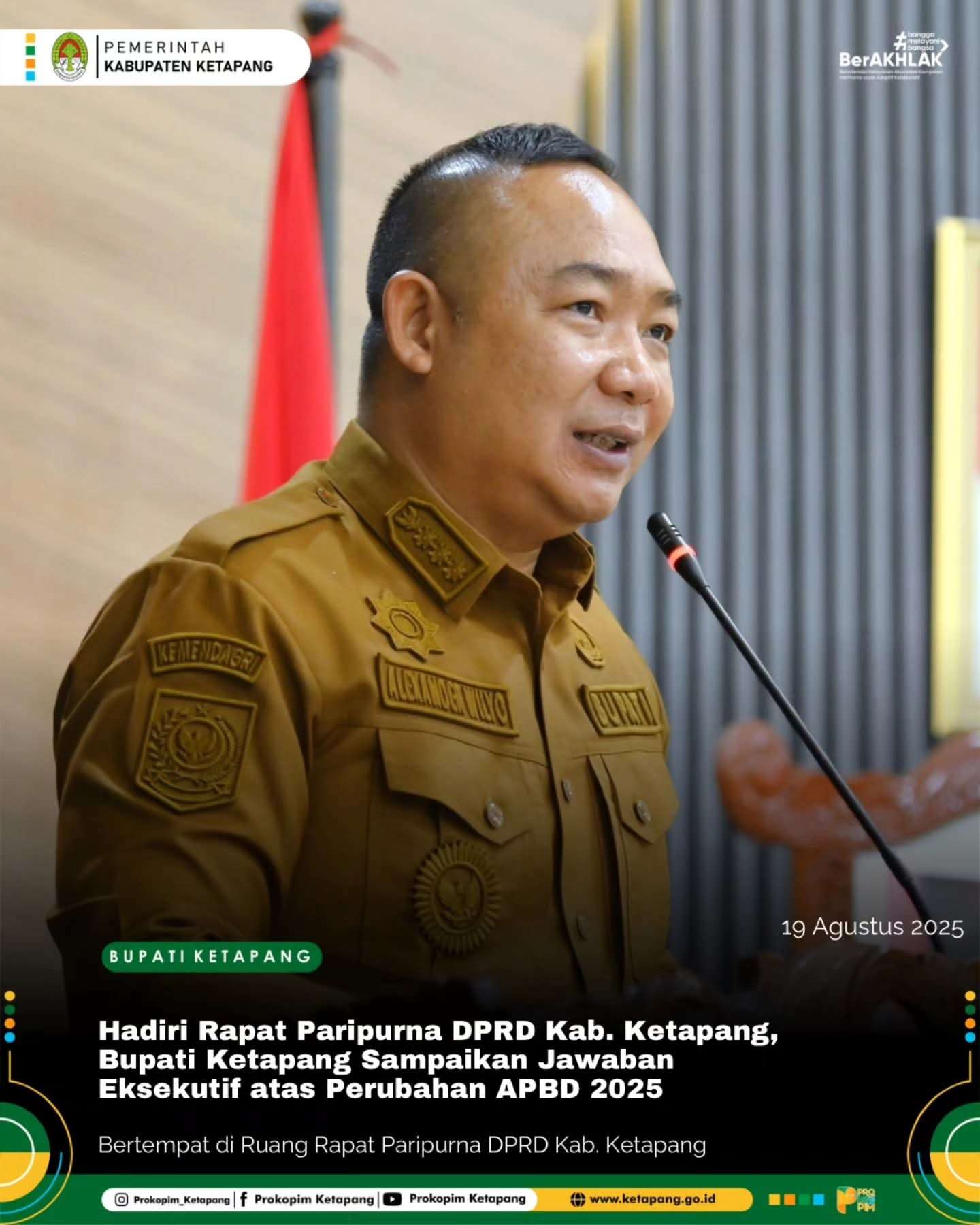 Bupati Sampaikan Jawaban Eksekutif atas Perubahan APBD 2025